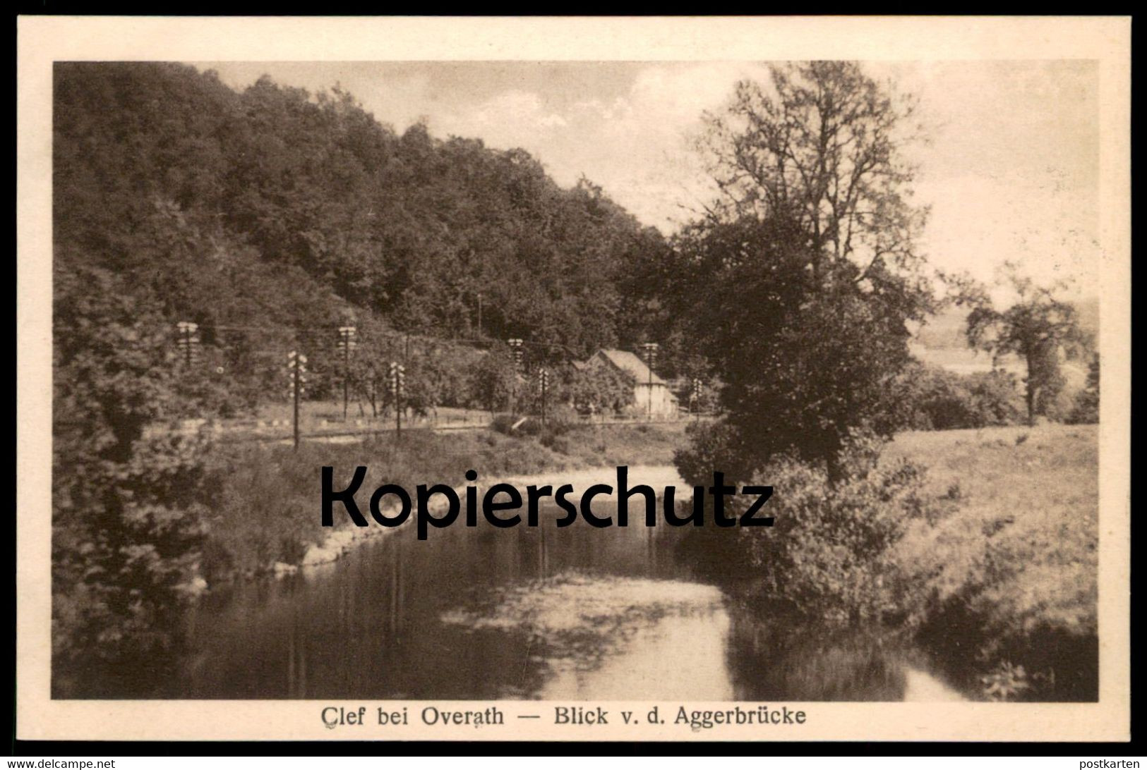 ALTE POSTKARTE CLEF BEI OVERATH BLICK VON DER AGGERBRÜCKE AGGER KLEF Bahnstrecke Ansichtskarte AK Cpa Postcard - Overath