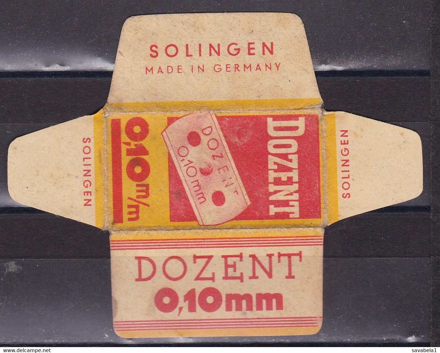 Razor Blades Old Vintage Cover Only Dozent Solingen Germany - Lames De Rasoir