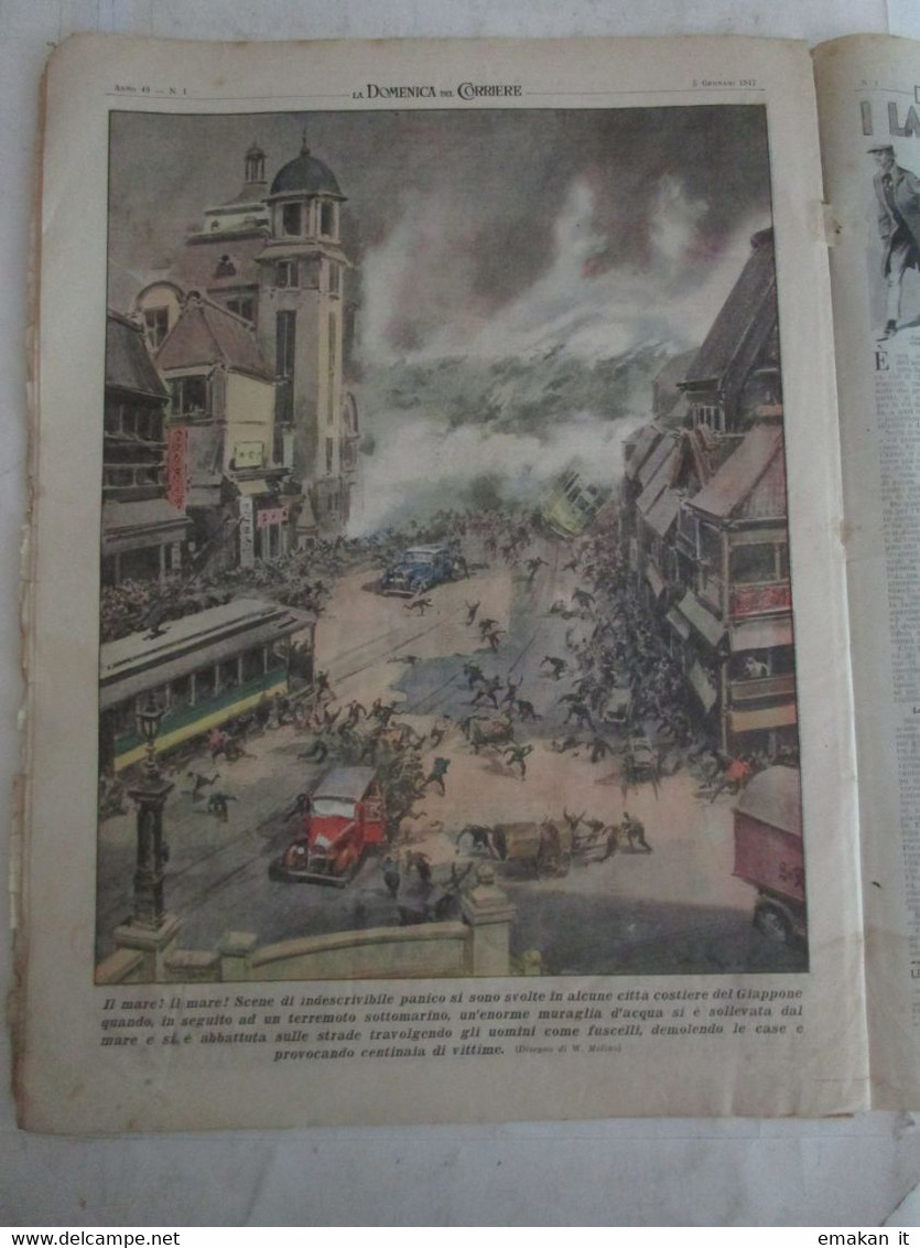 # DOMENICA DEL CORRIERE N 1 /1947 SVEZIA CAPODANNO AL CIRCO / MAREMOTO IN GIAPPONE / PENELOPE IN SARDEGNA - First Editions