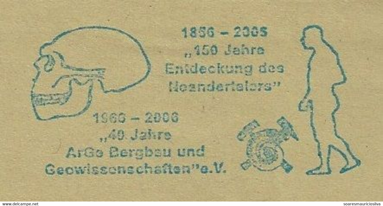 Germany 2008 Elmshorn Meter Stamp Pitney Bowes Slogan Anthropology Neanderthal Man Geology Mining Geoscience - Prehistoria