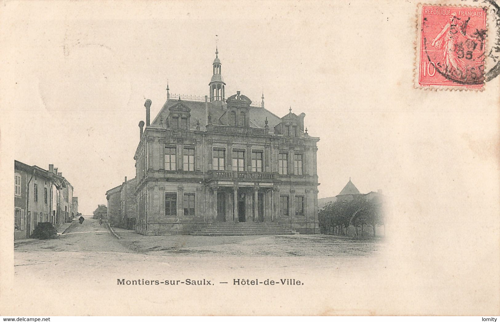 55 Montiers Sur Saulx CPAHotel De Ville Cachet 195 - Montiers Sur Saulx