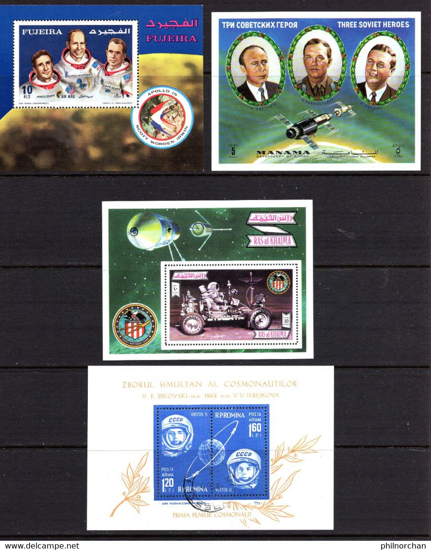 Espace 4 Blocs Apollo 15** Et 16**, Vostok 6 Et Héros Soviétiques**  1 € - Autres & Non Classés