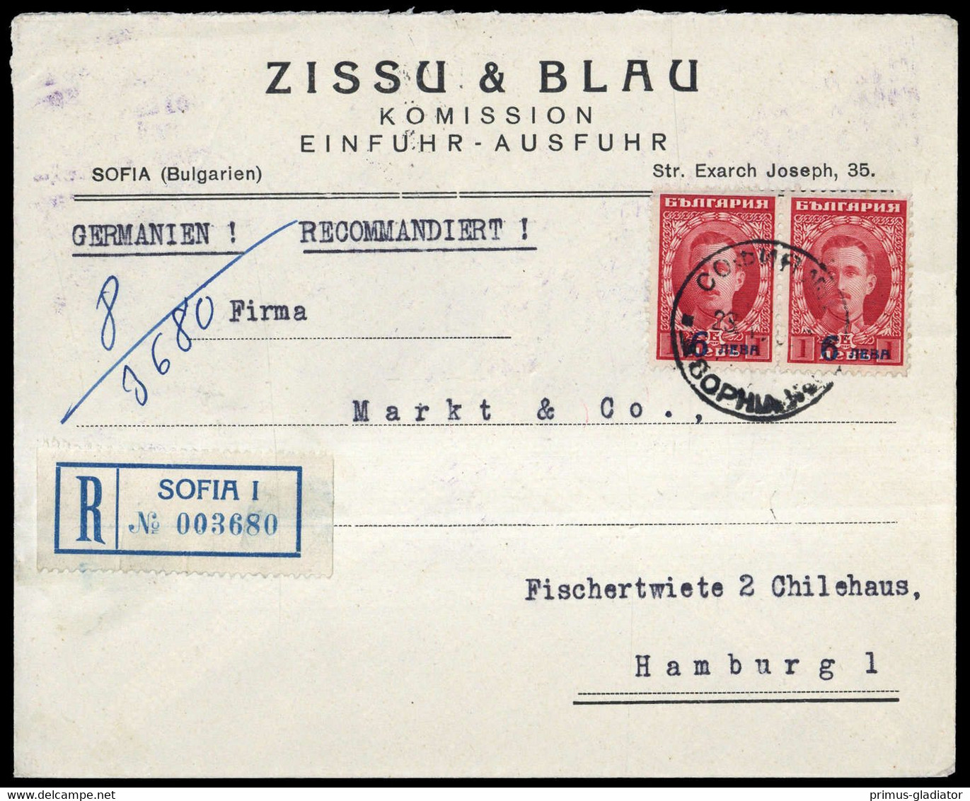 1926, Bulgarien, 185 (2), Brief - Autres & Non Classés