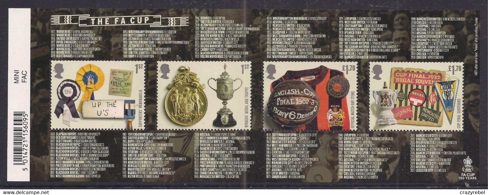 GB 2022 QE2 The FA Cup M/S With Barcode SG MS 4642 Umm ( T157 ) - Hojas & Múltiples