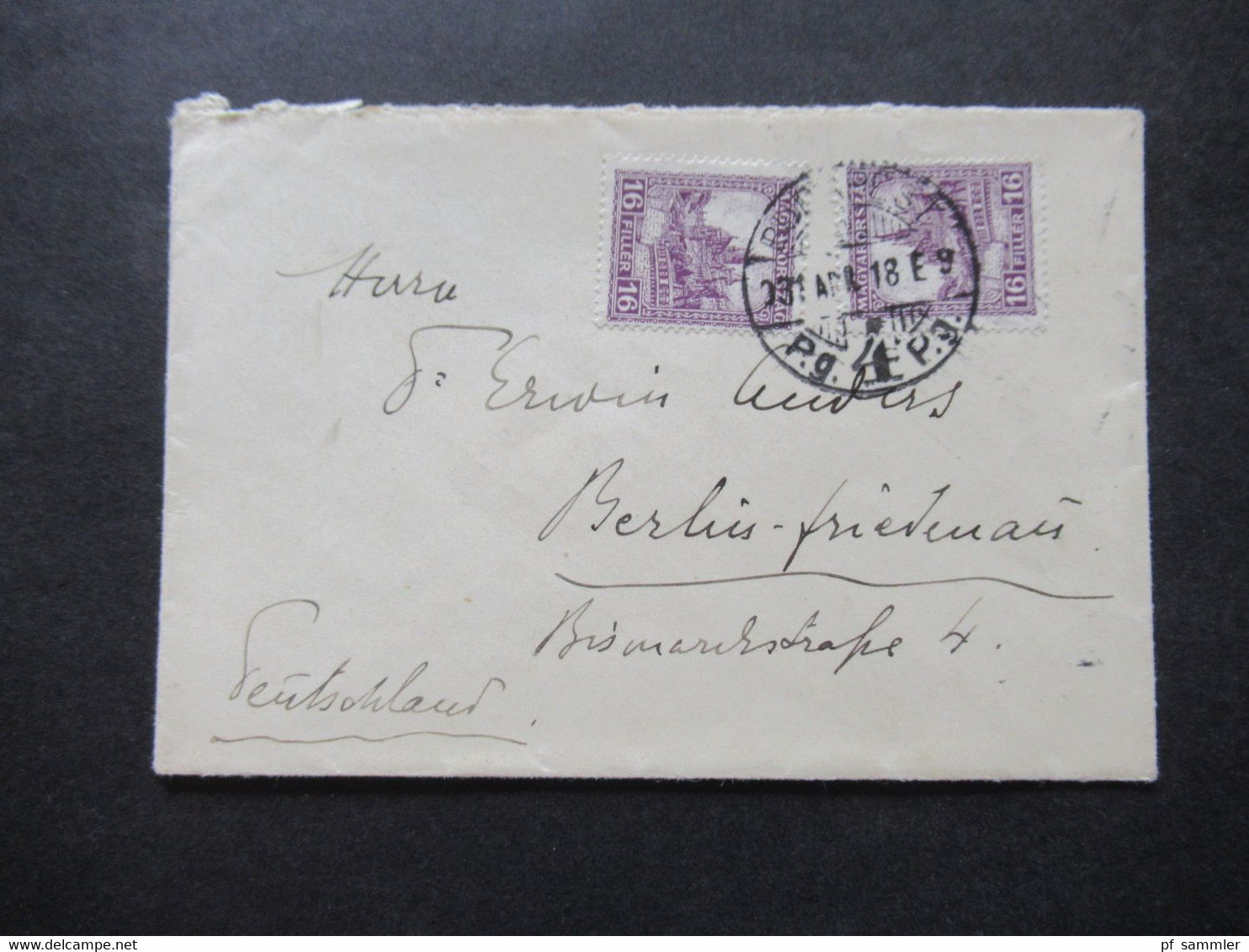 Ungarn 1923 Budapest - Berlin Friedenau Absender Oberlandesgerichtsrat F. Goldmann 2 Belege - Lettres & Documents
