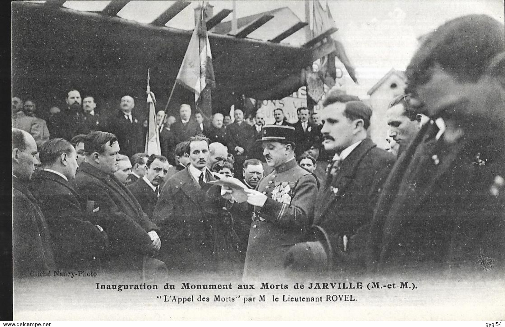 Inauguration Du Monument Aux Morts De JARVILLE (54) - L' Appel Des Morts Par M. Le Lieutenant ROVEL - Inwijdingen