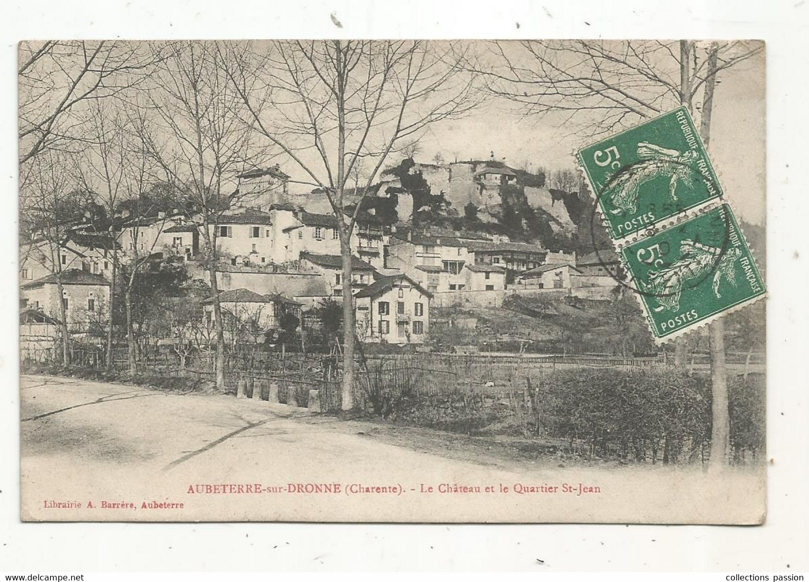 Cp, 16,AUBETERRE SUR DRONNE , Le Château Et Le Quartier St Jean ,voyagée 1910 - Other & Unclassified