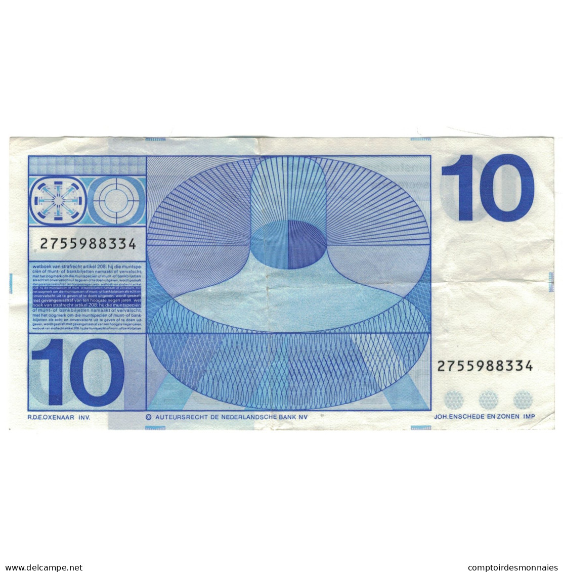 Billet, Pays-Bas, 10 Gulden, 1968-04-25, KM:91b, TTB - 10 Florín Holandés (gulden)