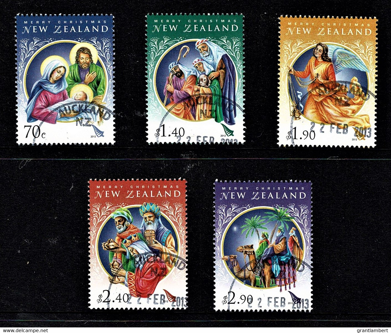 New Zealand 2012 Christmas Set Of 5 Used - Used Stamps