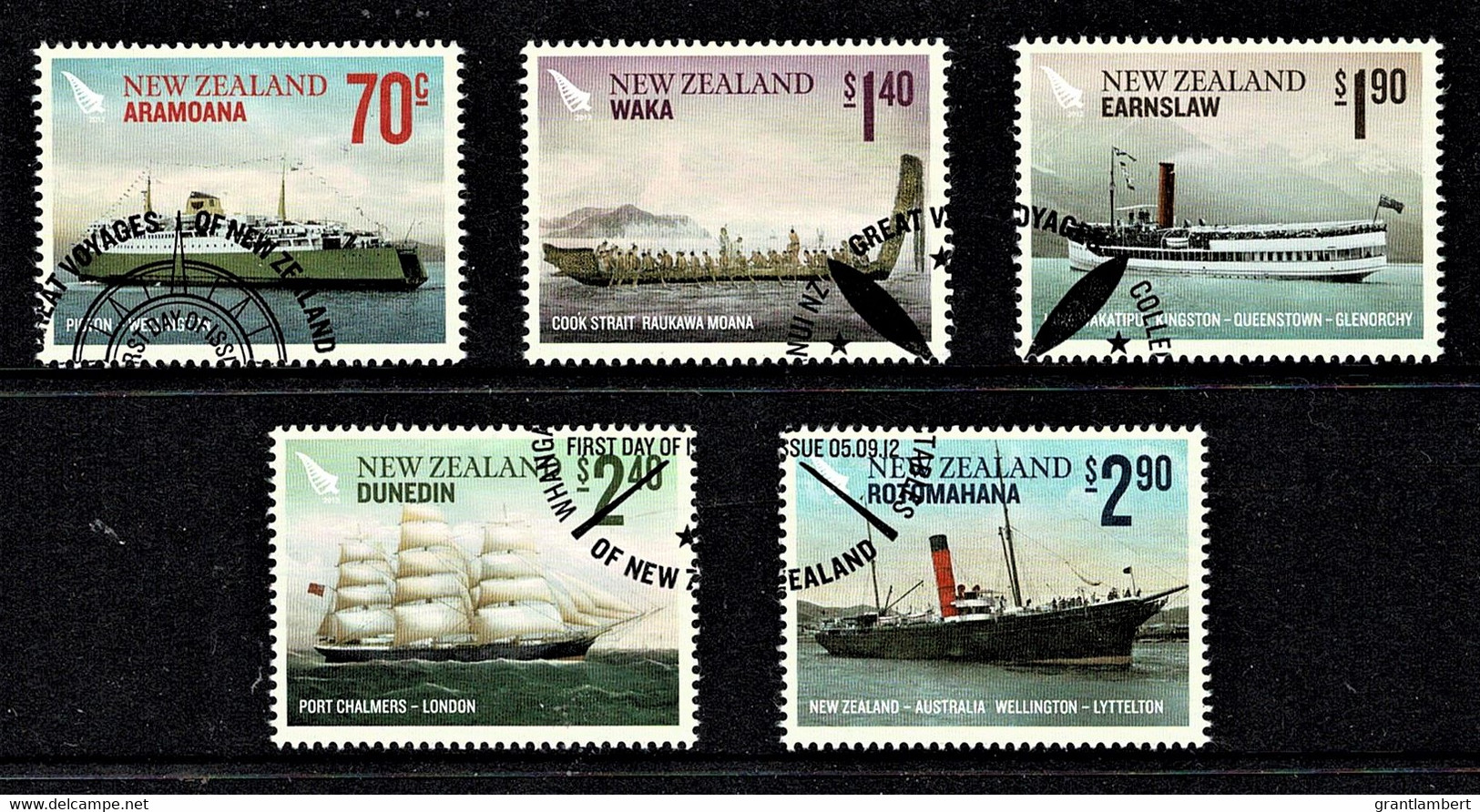 New Zealand 2012 Great Voyages Of NZ Set Of 5 Used - Usados