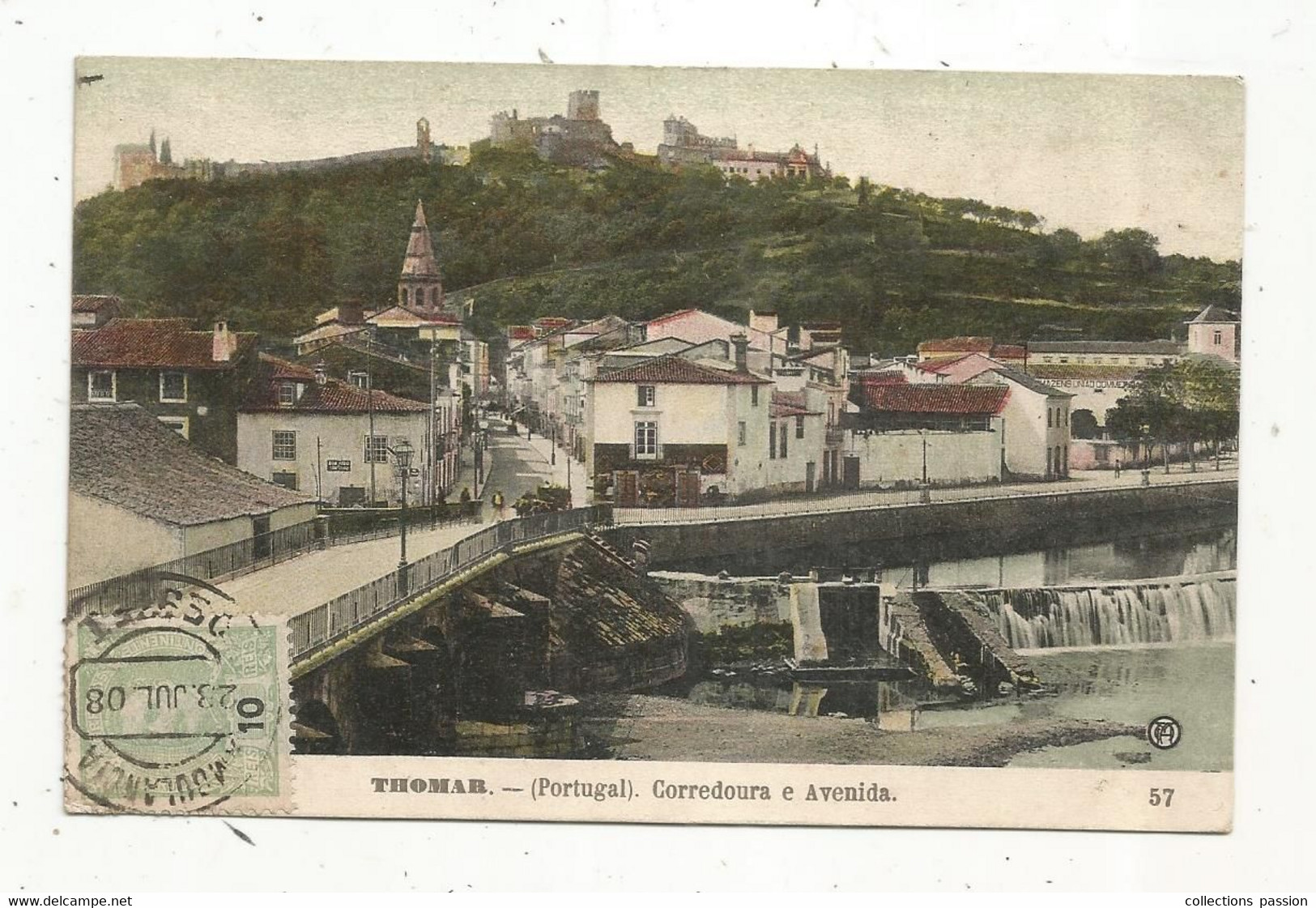 Cp, PORTUGAL, THOMAR , TOMAR,  Corredoura E Avenida , Voyagée 1908 - Santarem