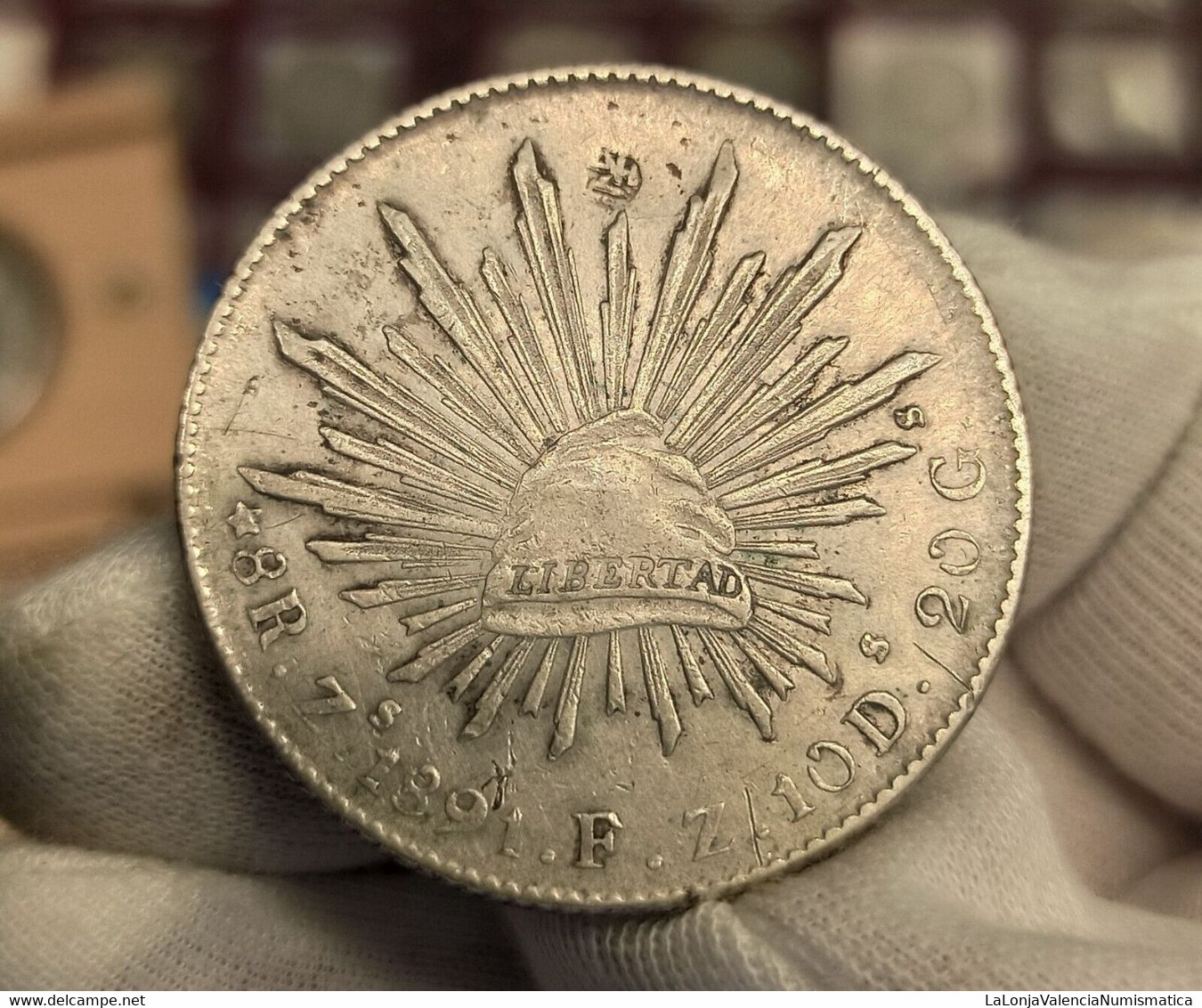 México 8 Reales 1891 Zacatecas Km 377.13 Plata - Mexique