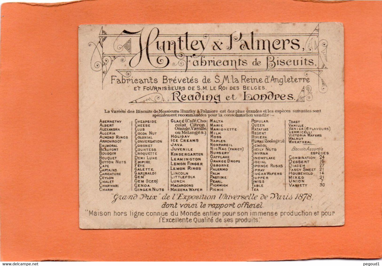 READING  ( BERKSHIRE )  BISCUIT HUNTLEY § PALMERS  Achat Immédiat - Reading