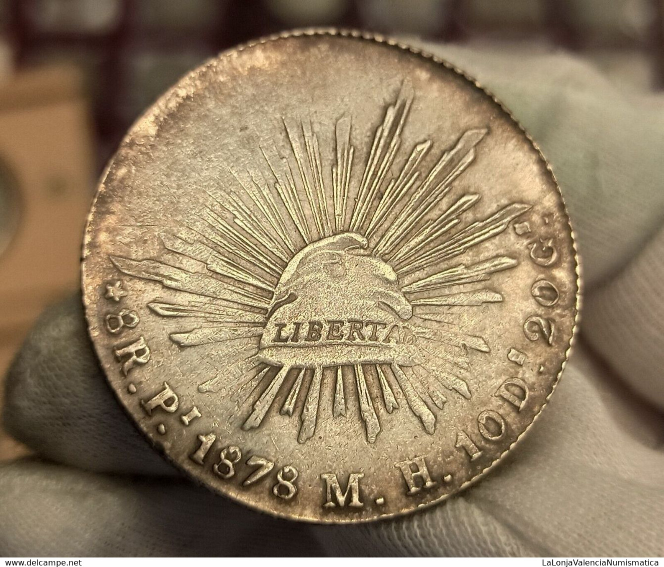 México 8 Reales 1878 San Luis Potosi Km 377.12 Plata - Mexique