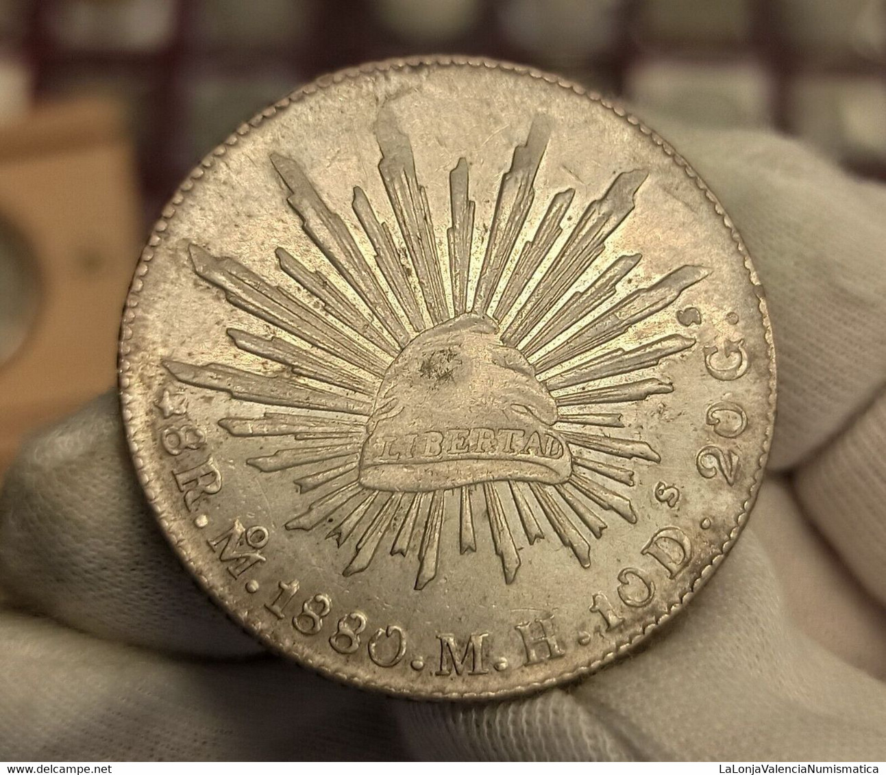 México 8 Reales 1880 México City Km 377.10 Plata - Mexique