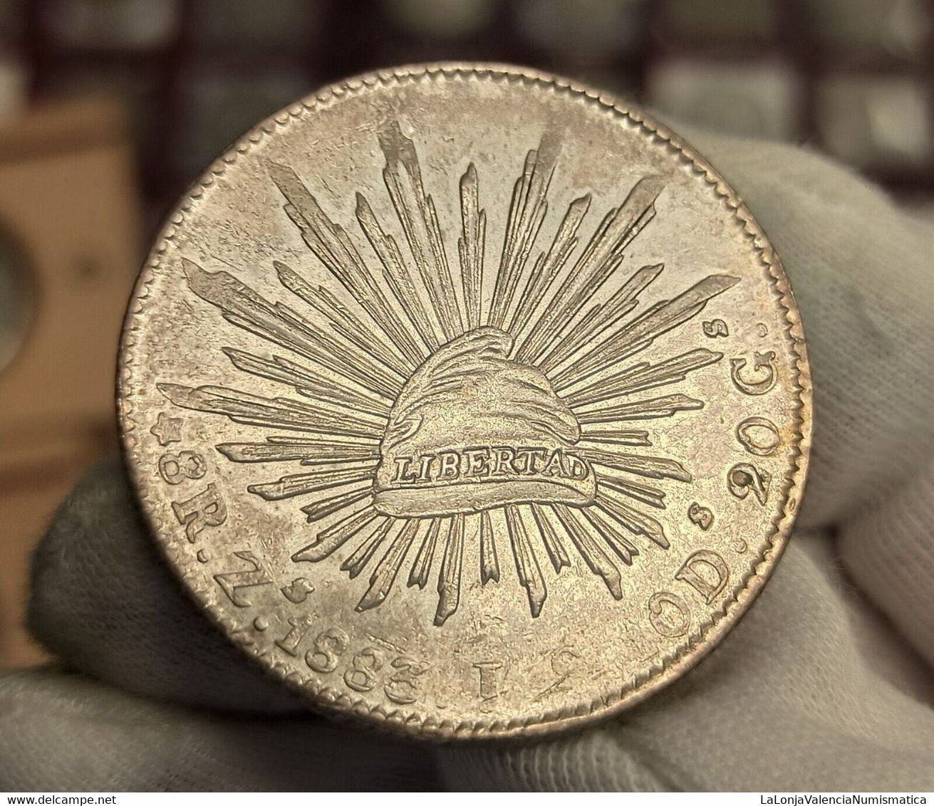 México 8 Reales 1883 Zacatecas Km 377.13 Plata - Mexique