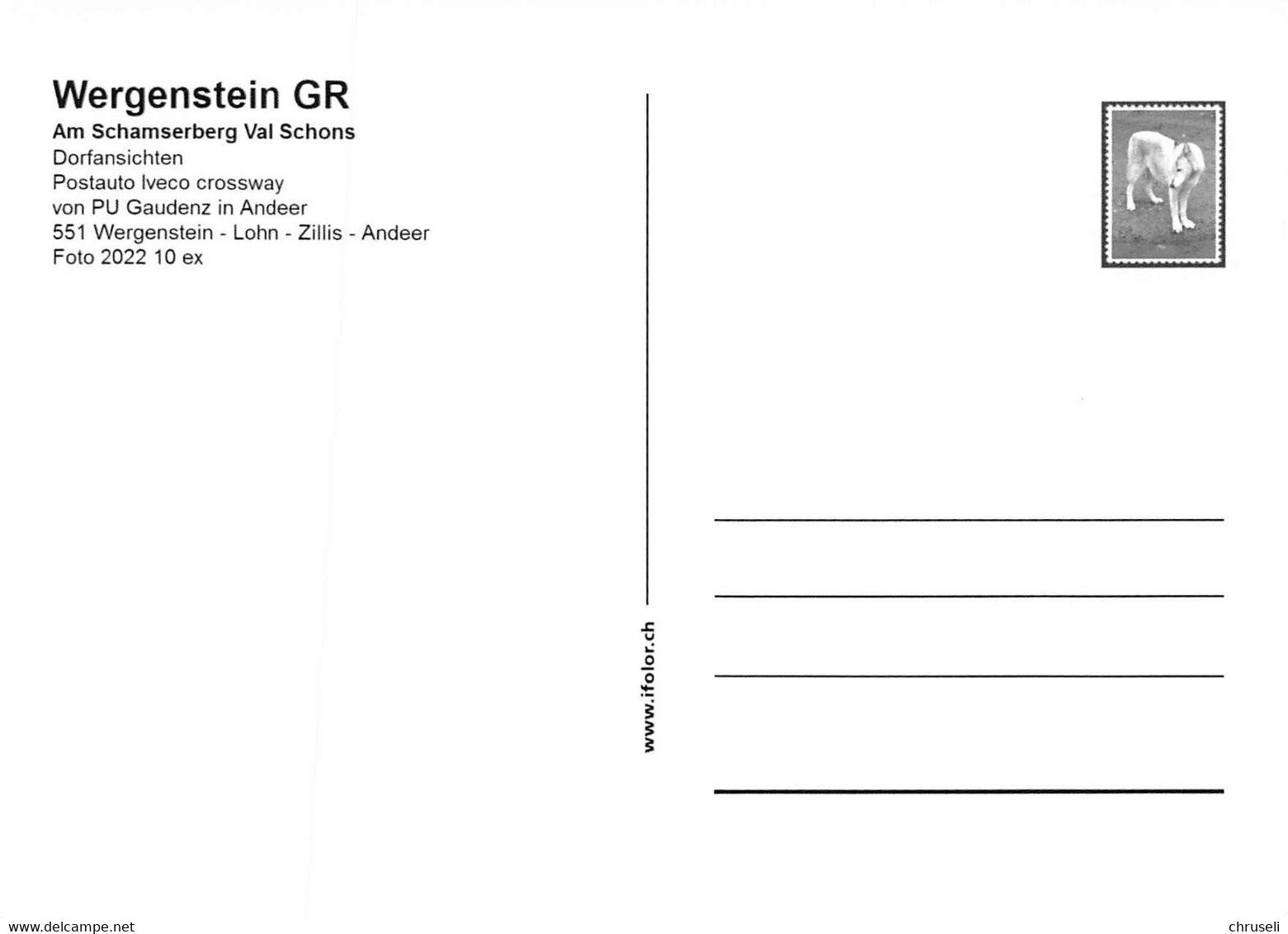 Wergenstein  GR Postauto H  4 Bild   Limitierte Auflage! - Casti-Wergenstein