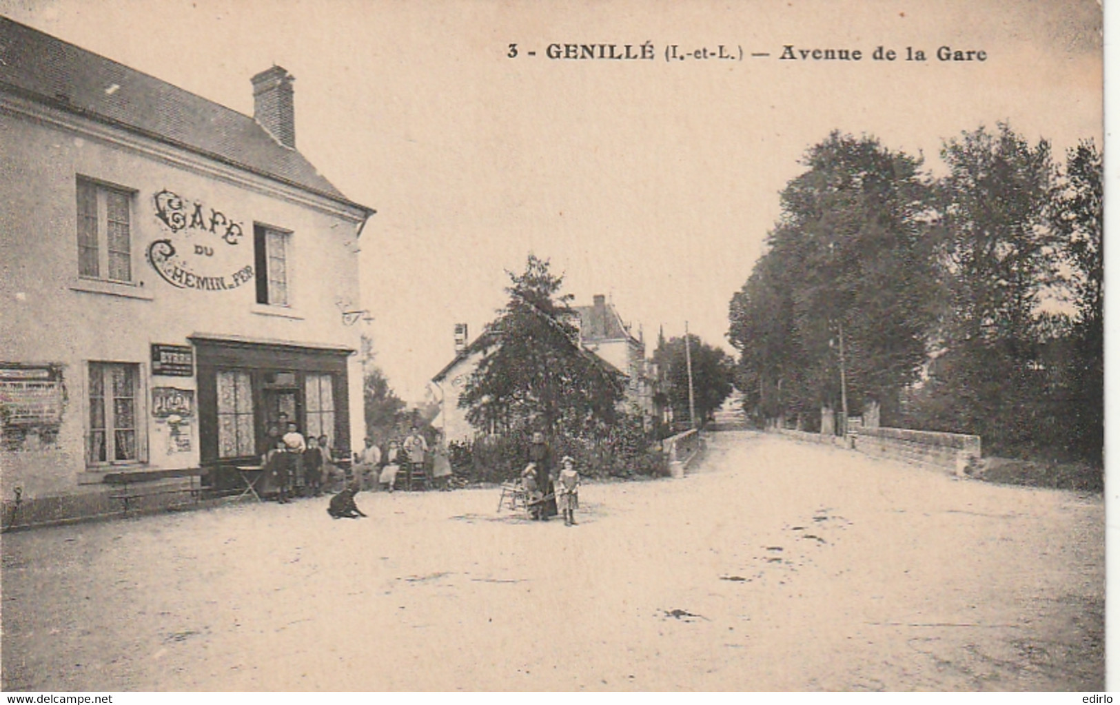 *** 37  ***  GENILLE   Avenue De La Gare  Le Café Restaurant Du Chemin De Fer - Neuve Excellent état - Genillé