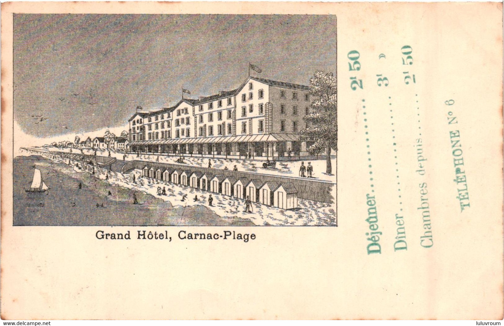 Carnac Plage - Grand Hôtel - Carte Précurseur - Carnac