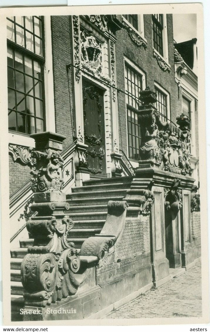 Sneek 1949; Stadhuis (het Bordes) - Gelopen. (J.G. V. Agtmaal - Hilversum) - Sneek