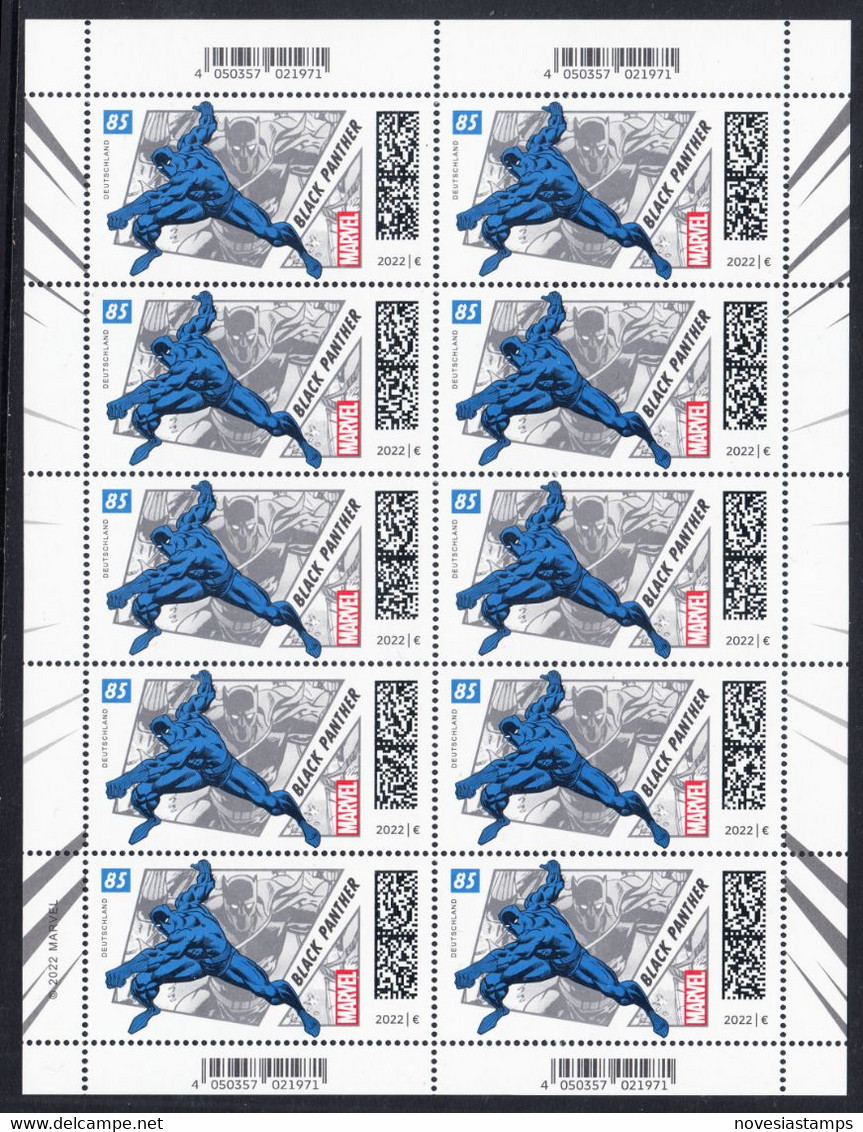 !a! GERMANY 2022 Mi. 3720 MNH SHEET(10) - Superheroes: Black Panther - 2021-…