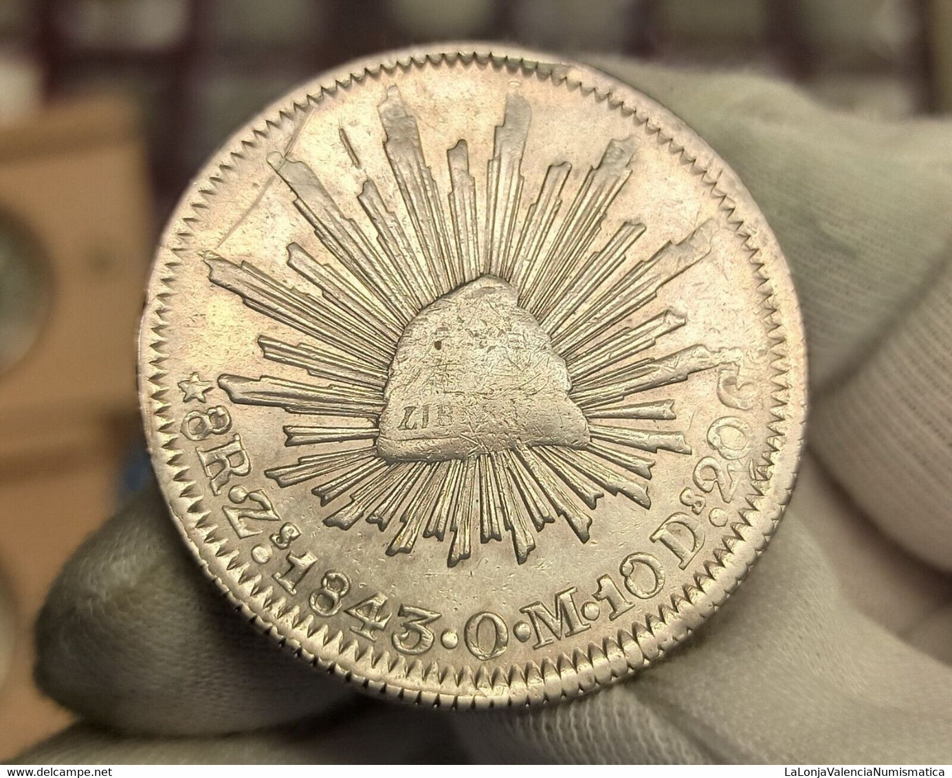 México 8 Reales 1843 Zacatecas Km 377.13 Plata - Mexique