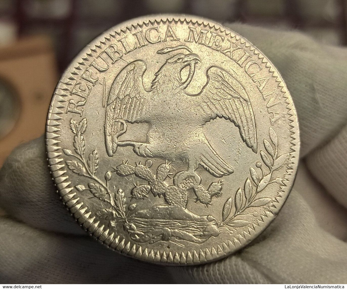 México 8 Reales 1843 Zacatecas Km 377.13 Plata - Mexique