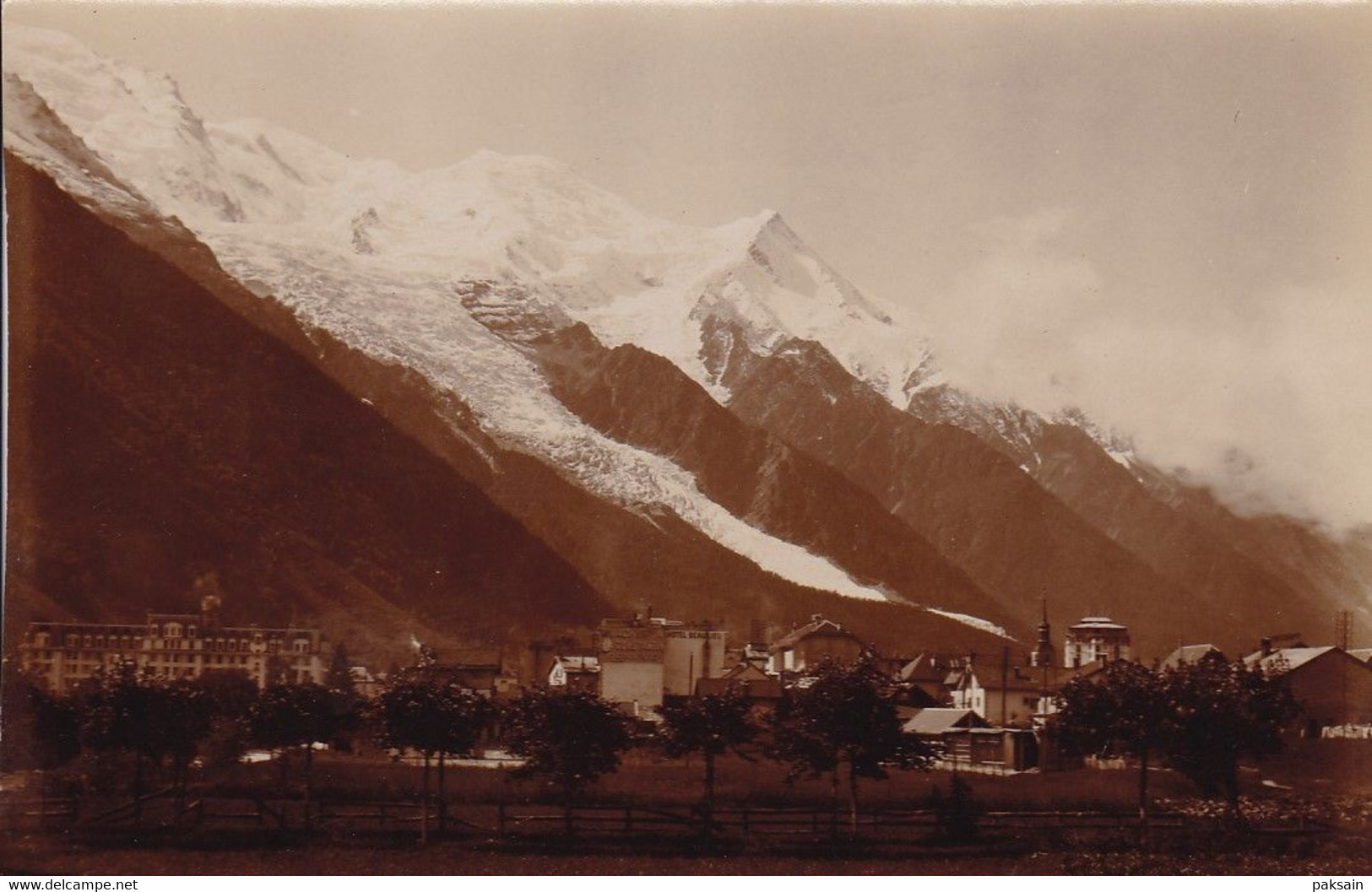 3 Cartes Photo : Vue Du Casino Au Village De Chamonix + Mer De Glace + Aiguille Du Dru Et Aiguille Verte Haute-Savoie 74 - Chamonix-Mont-Blanc