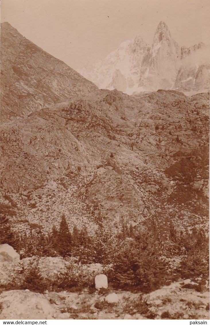 3 Cartes Photo : Vue Du Casino Au Village De Chamonix + Mer De Glace + Aiguille Du Dru Et Aiguille Verte Haute-Savoie 74 - Chamonix-Mont-Blanc