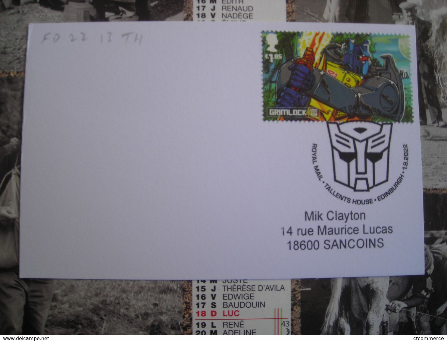 FDC Trans Formers, Grimlock - 2021-... Em. Décimales