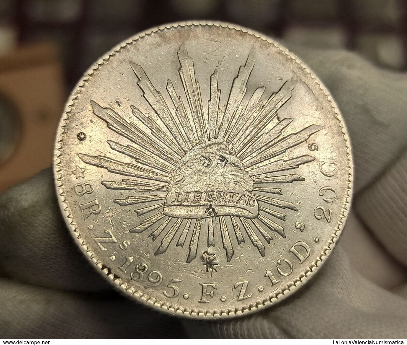 México 8 Reales 1895 Zacatecas Km 377.13 Plata - Mexique