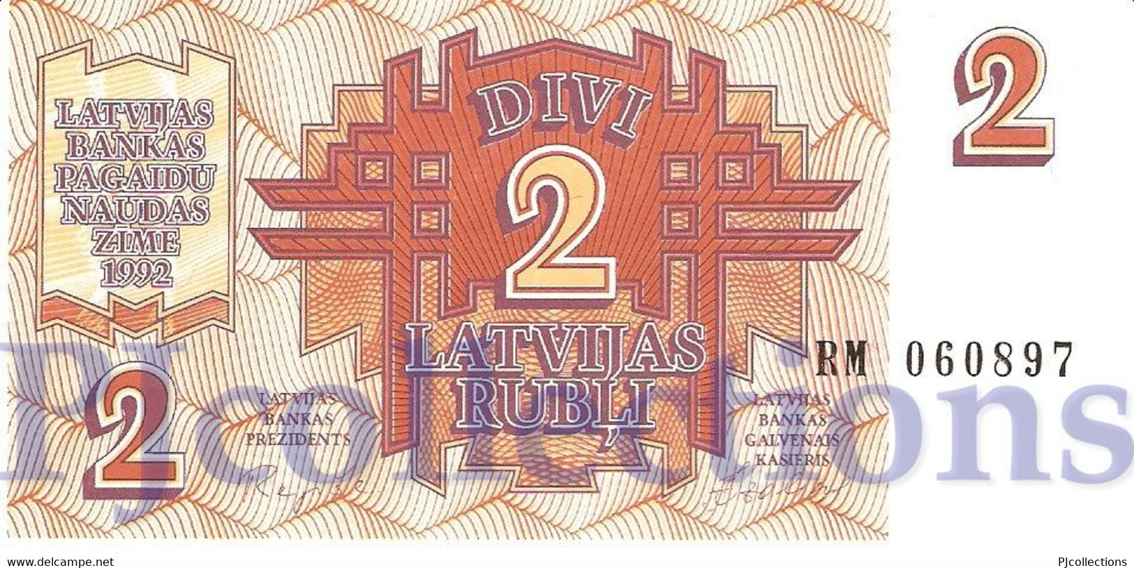 LATVIA 2 RUBLI 1992 PICK 36 UNC - Letland