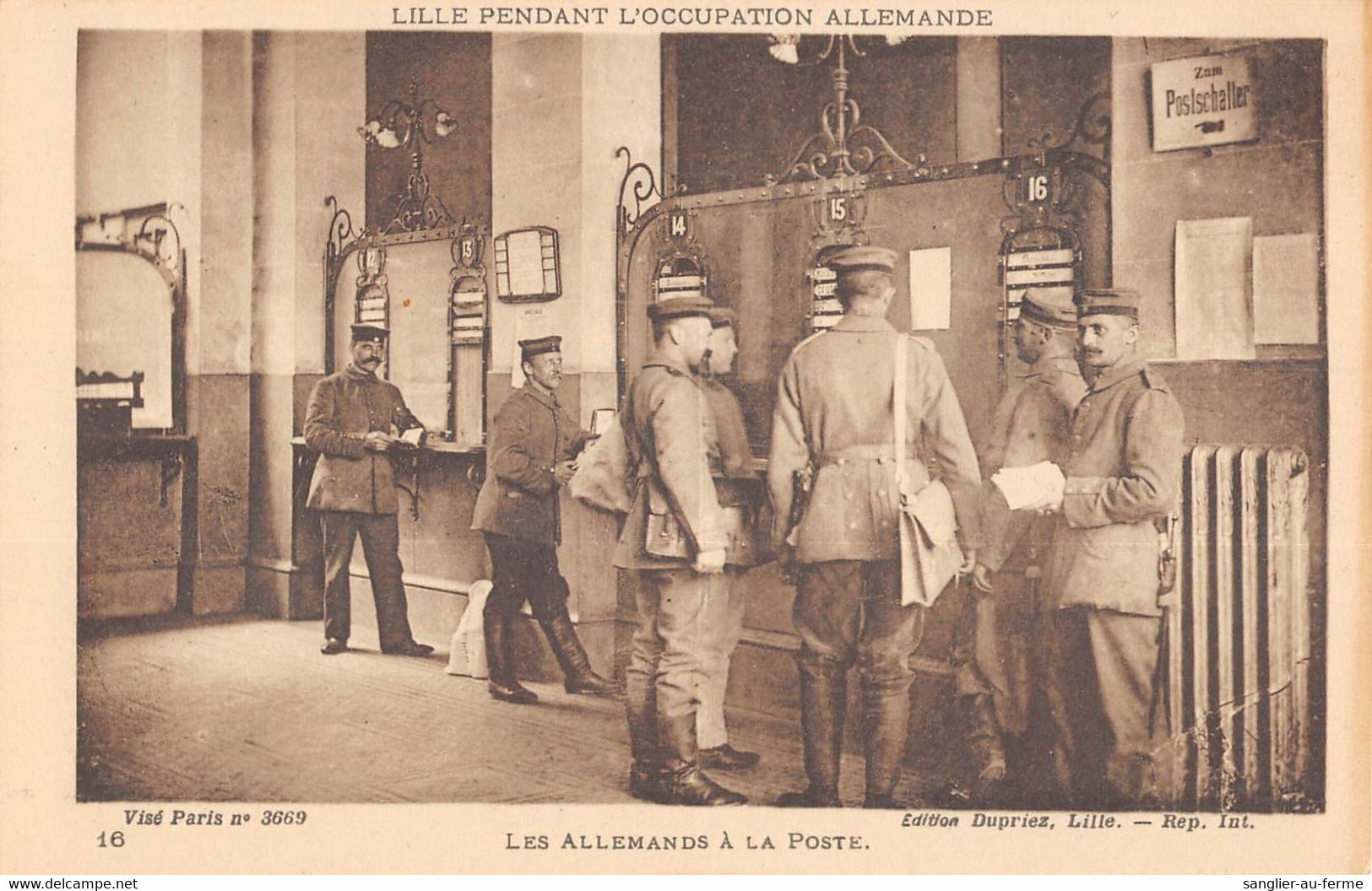 CPA 59 LILLE PENDANT L'OCCUPATION ALLEMANDE LES ALLEMANDS A LA POSTE - Lille