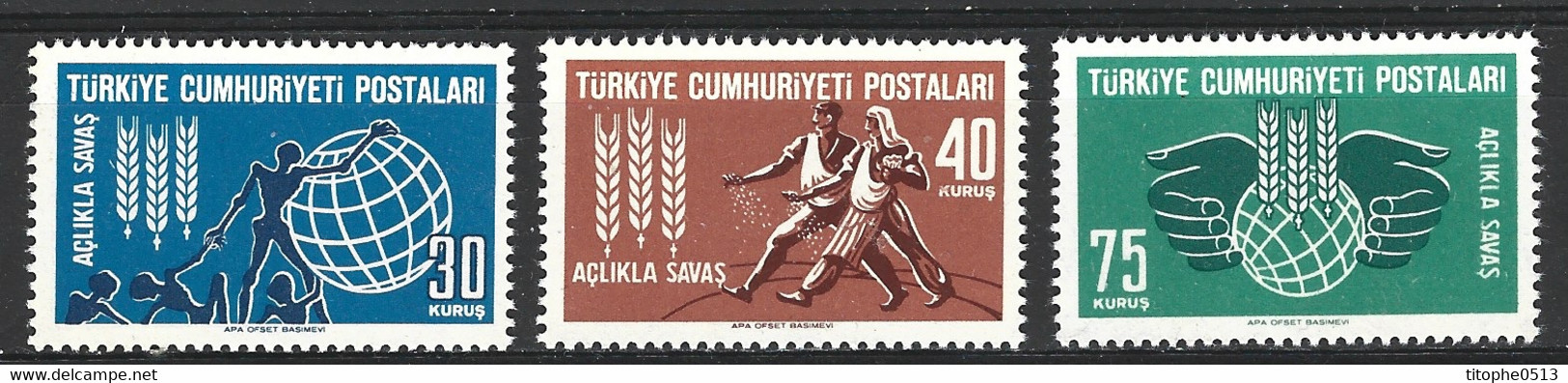 TURQUIE. N°1647-9 De 1963. Campagne Mondiale Contre La Faim. - ACF - Aktion Gegen Den Hunger