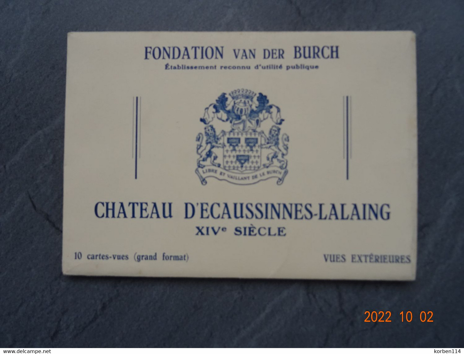 CHATEAU D'ECAUSSINNES-LALAING  BOEKJE VAN 10  PK/CP - Ecaussinnes