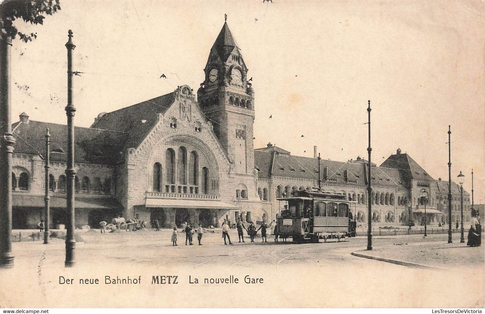 CPA Der Neue Bahnhof - Metz - La Nouvelle Gare - Tramway - Metz