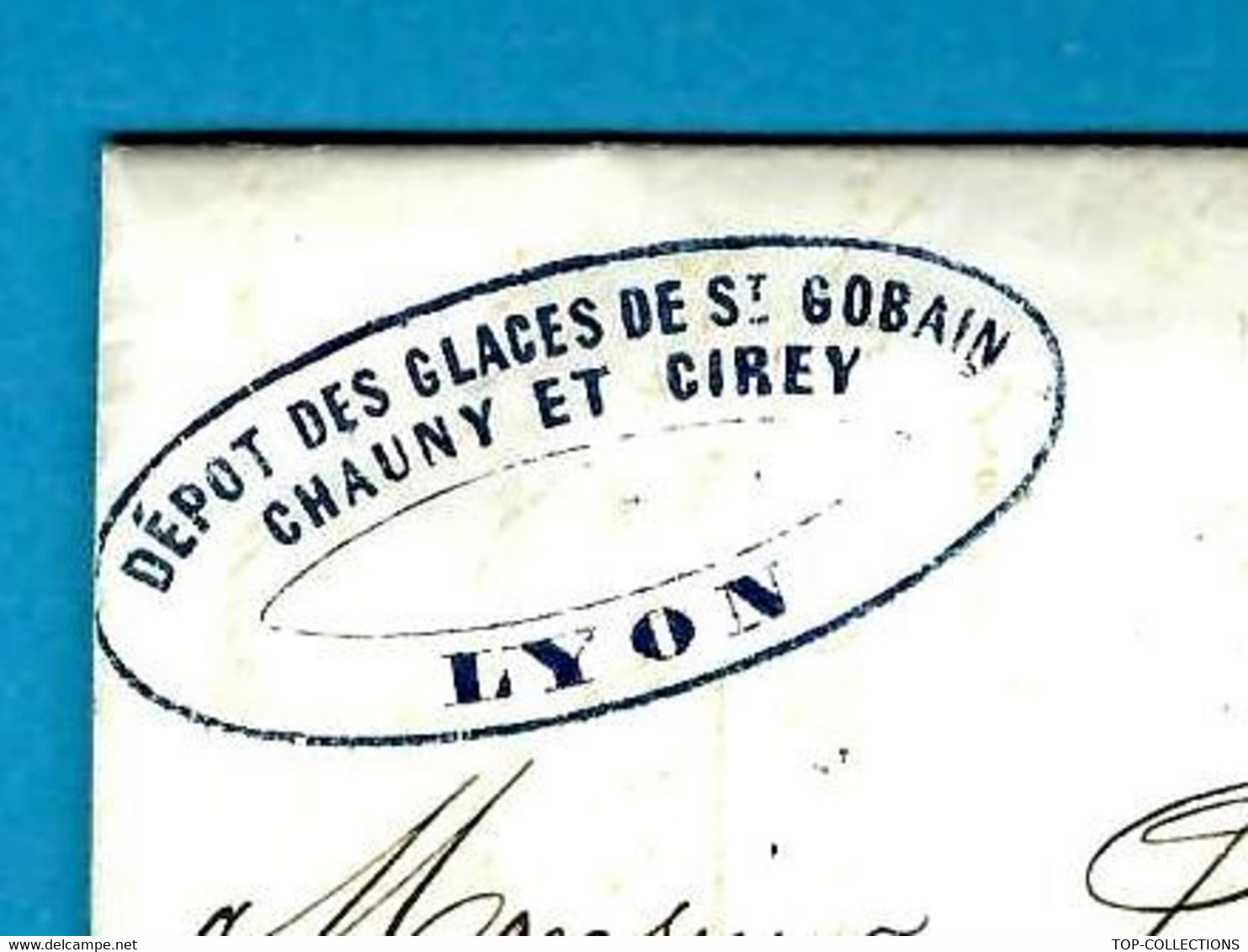 INDUSTRIE VERRERIE 1859 SUPERBE ENTETE MANUFACTURES GLACES ST GOBAIN CHAUNY ET CIREY Lyon Pour Carignano à Turin V.HIST. - 1800 – 1899