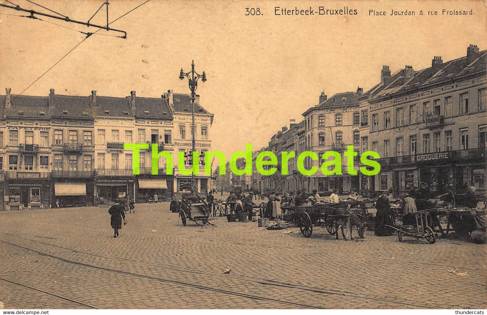 CPA BRUXELLES ETTERBEEK PLACE JOURDAN ET RUE FROISSARD - Etterbeek