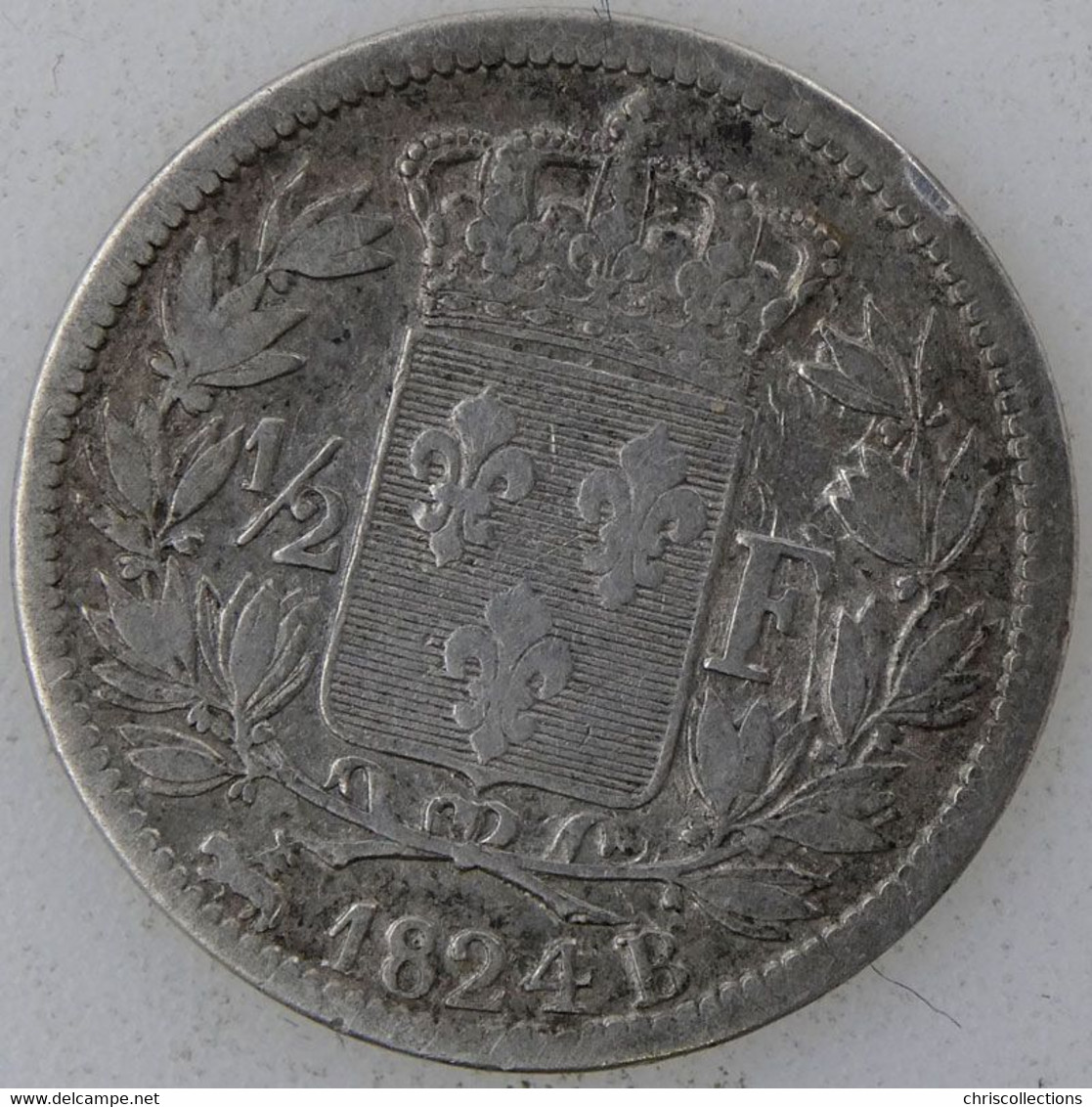 FRANCE - LOUIS XVIII -  1/2 Franc 1824B - TB - Gad. : 401 - 1/2 Franc