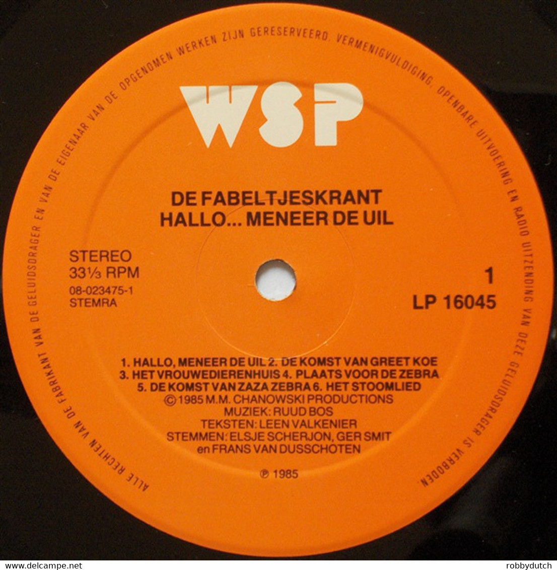 * LP *  DE FABELTJESKRANT - HALLO...MENEER DE UIL (Holland 1985) - Kinderlieder