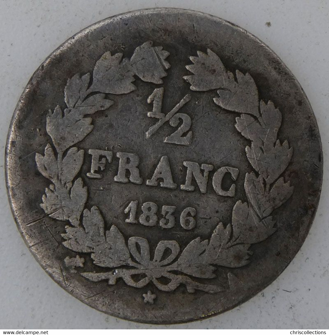 FRANCE - LOUIS PHILIPPE I - 1/2 Franc 1836A - B+/TB - Gad. : 408 - 1/2 Franc