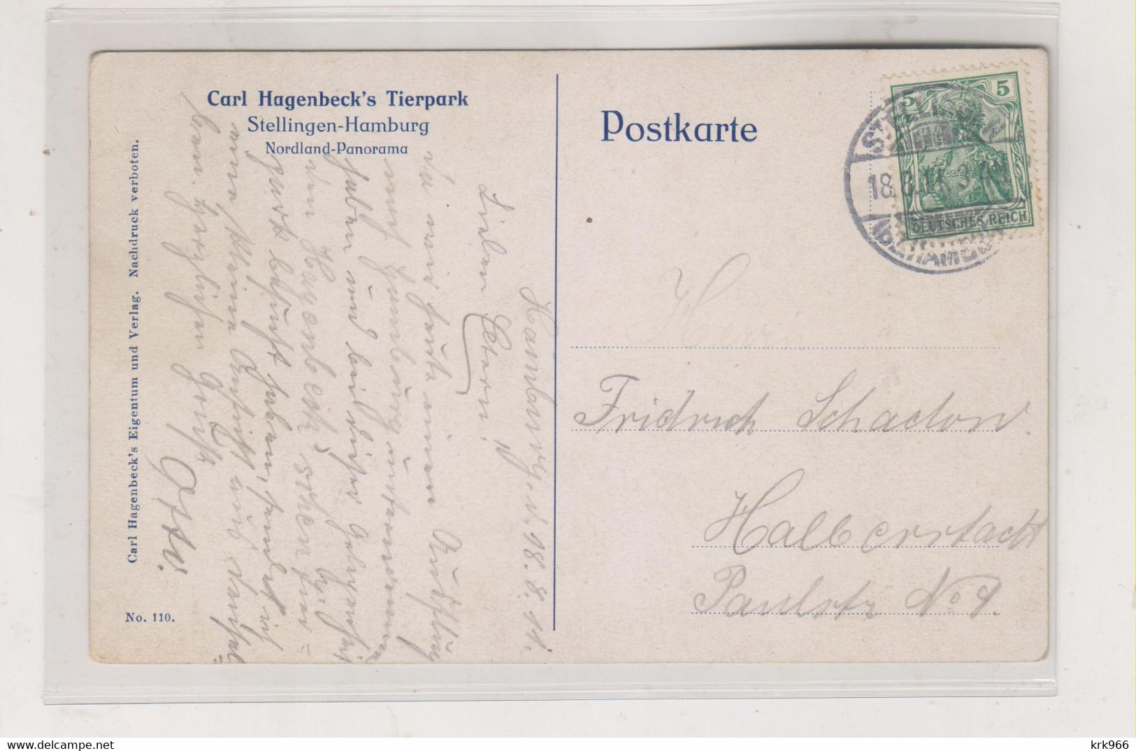 GERMANY HAMBURG STELLINGEN ZOO Nice Postcard - Stellingen