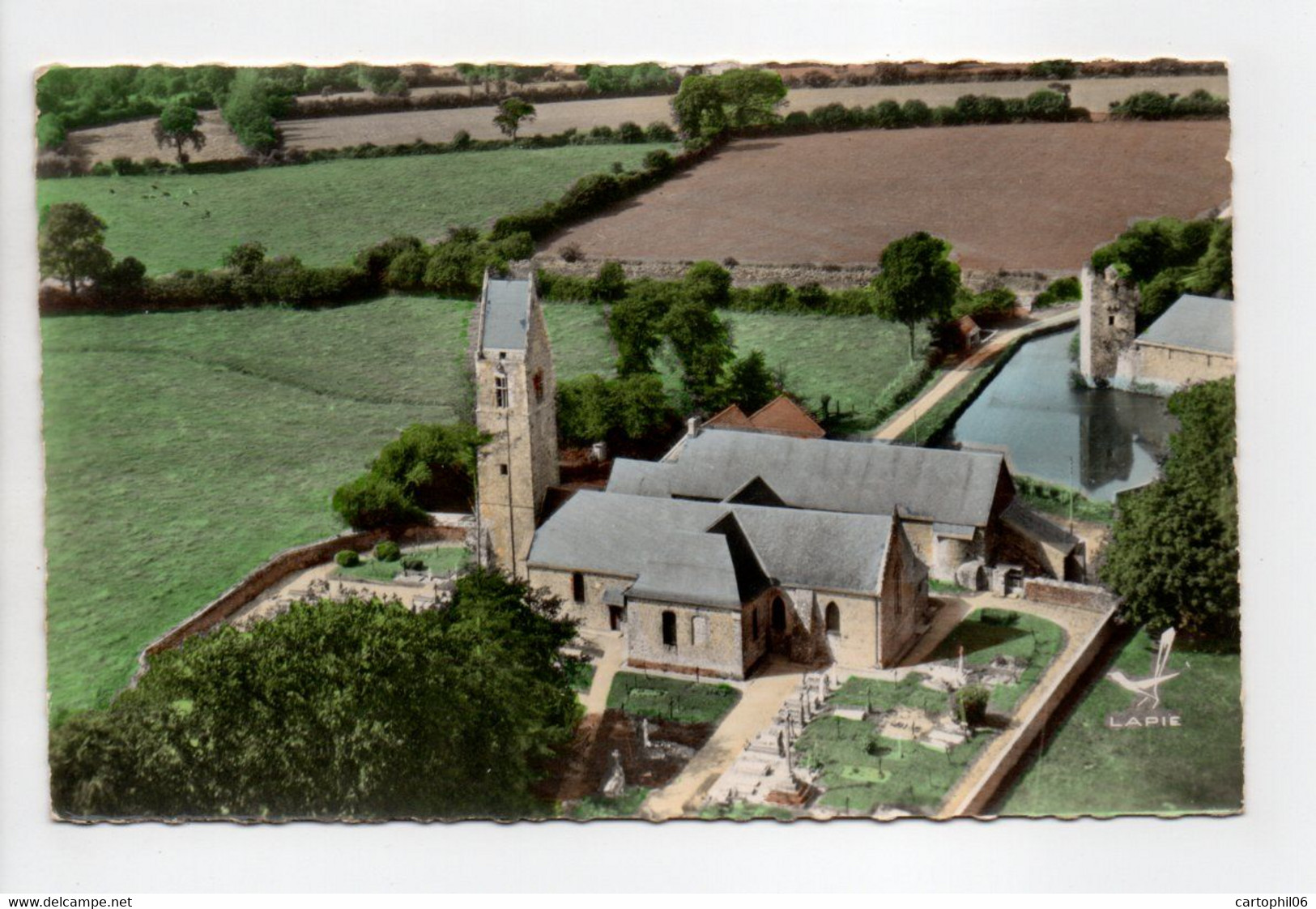 - CPSM GRATOT (50) - L'Eglise (vue Aérienne) - Edition LAPIE N° 1 - - Sonstige & Ohne Zuordnung