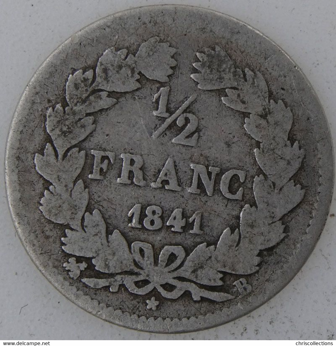 FRANCE - LOUIS PHILIPPE I - 1/2 Franc 1841B - B+/TB - Gad. : 408 - 1/2 Franc