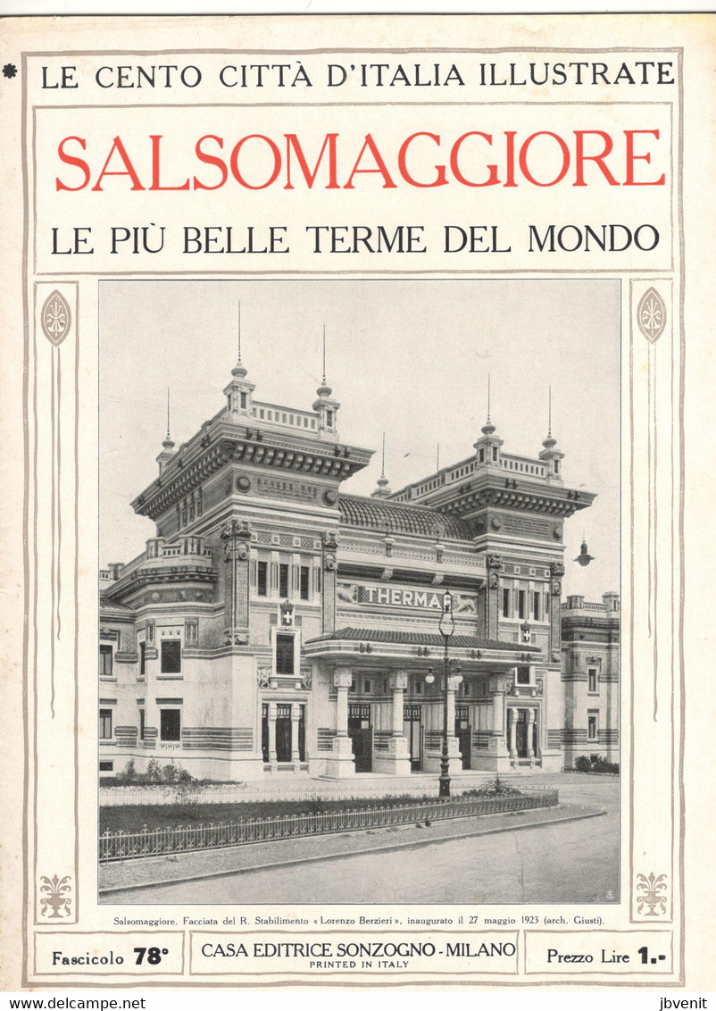 LE CENTO CITTA' D'ITALIA ILLUSTRATE - SALSOMAGGIOREn (PARMA) - Fascicolo No.78 - Arte, Diseño Y Decoración