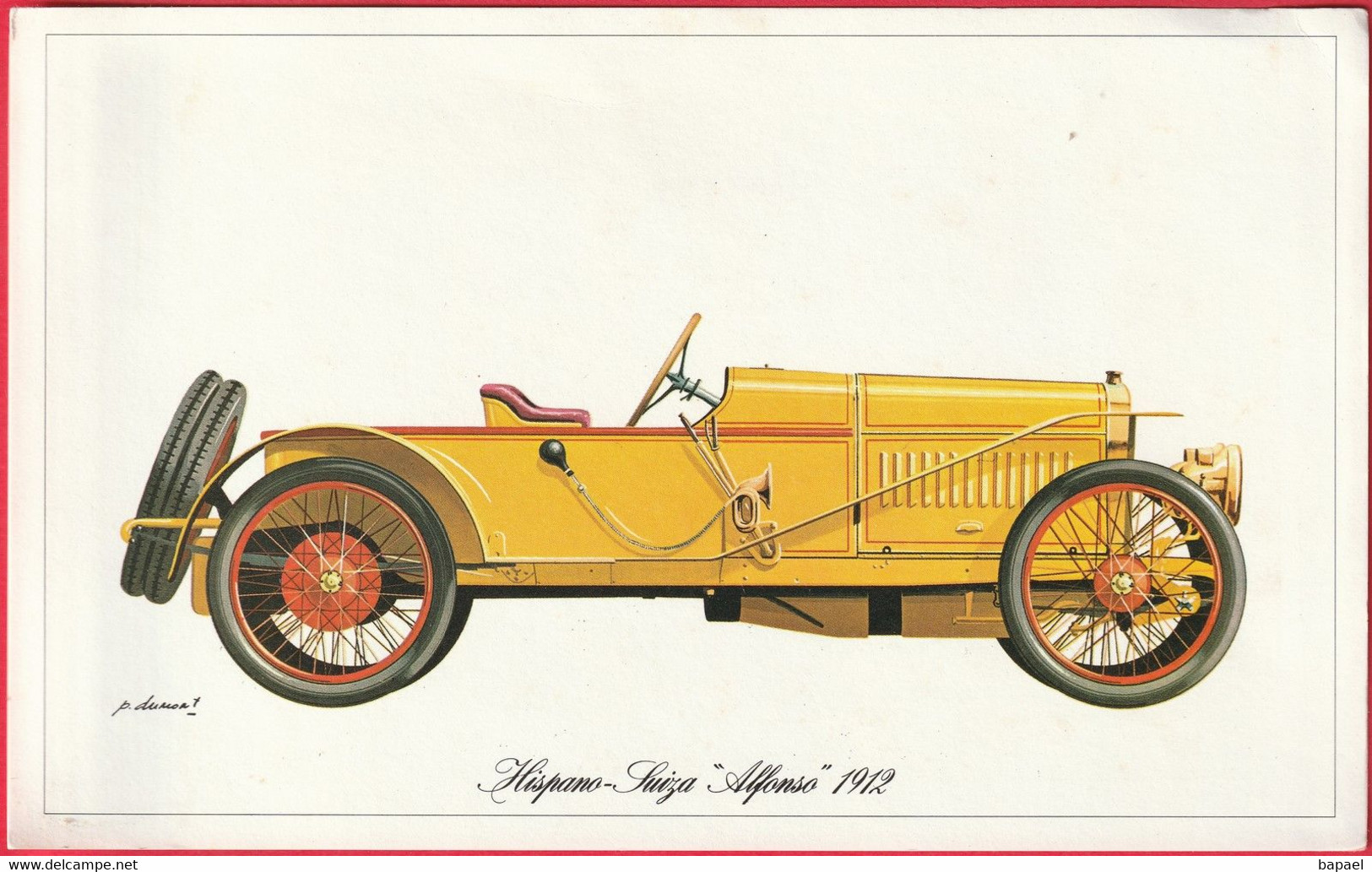 Hispano-Suiza ''Alfonso'' 1912 (Dessin De P. Dumont) (Recto-Verso) - Cars