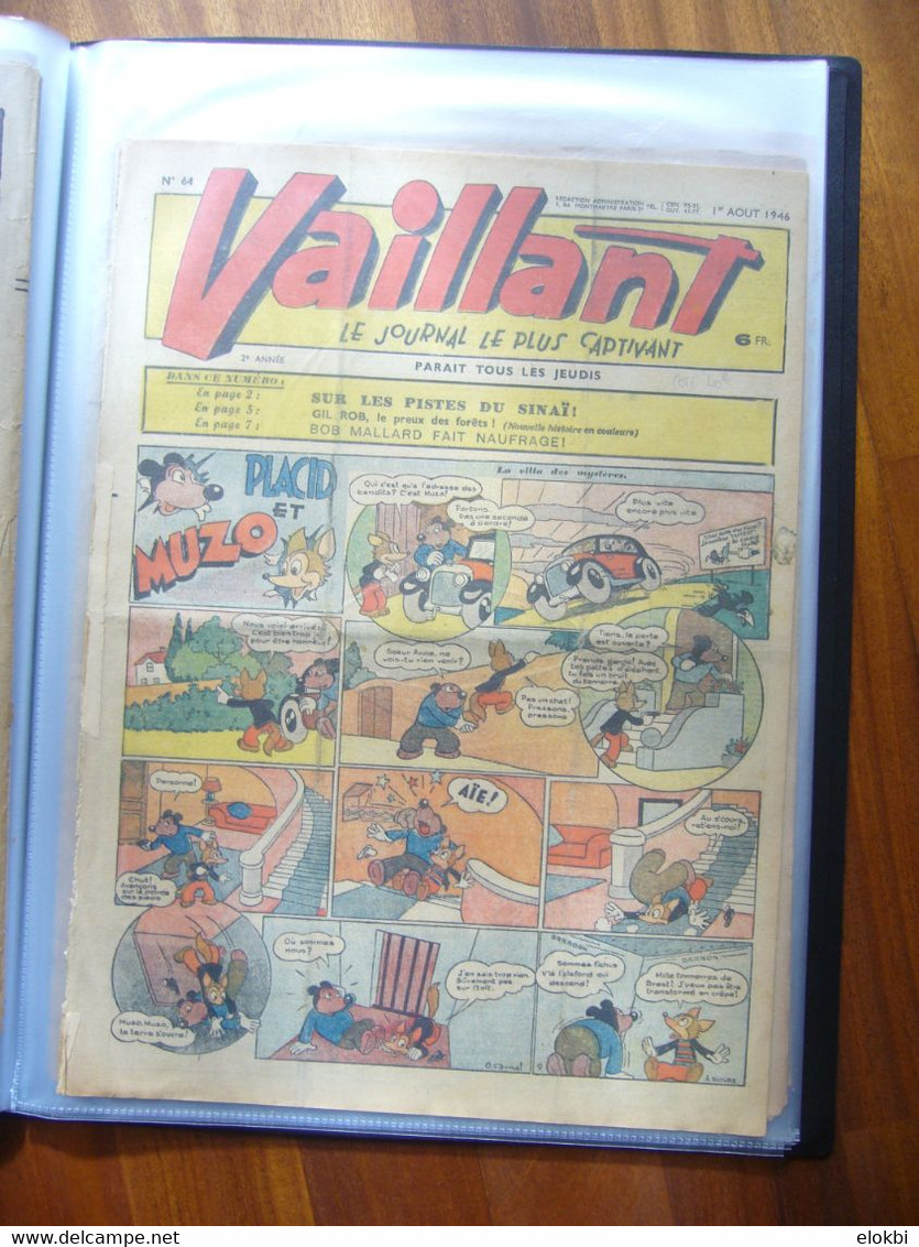 Très important lot des premiers numéros (années 1945 à 1950) de la revue Vaillant "Le journal le plus captivant"