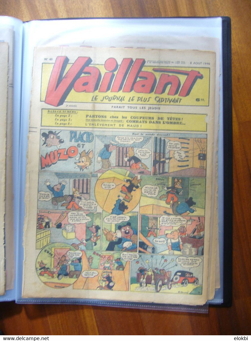 Très important lot des premiers numéros (années 1945 à 1950) de la revue Vaillant "Le journal le plus captivant"