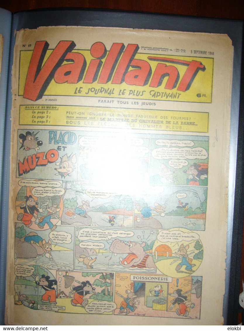 Très important lot des premiers numéros (années 1945 à 1950) de la revue Vaillant "Le journal le plus captivant"