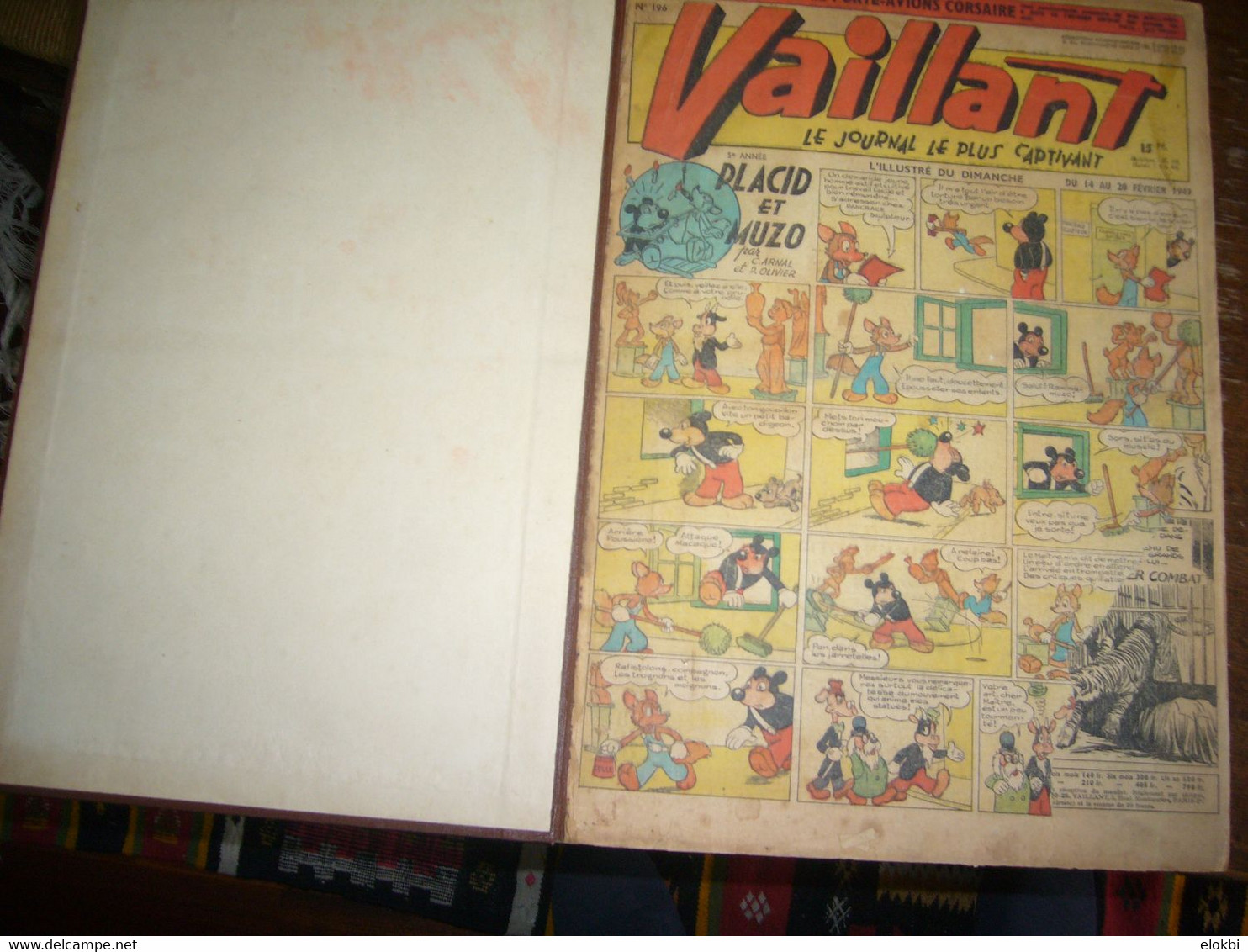 Très important lot des premiers numéros (années 1945 à 1950) de la revue Vaillant "Le journal le plus captivant"